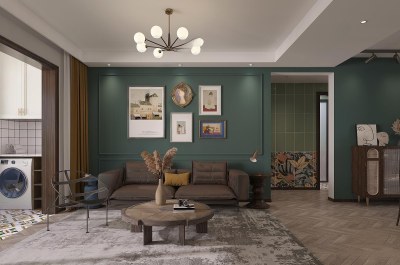 美式复古客餐厅3D模型下载